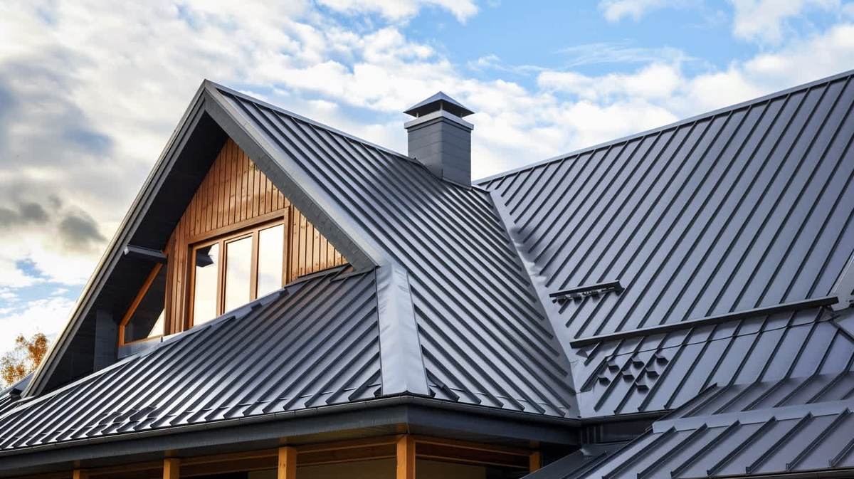 Mithatpaşa EPDM Kauçuk Çatı – antrasit kenet sistem metal çatıyla kaplanmış müstakil ev